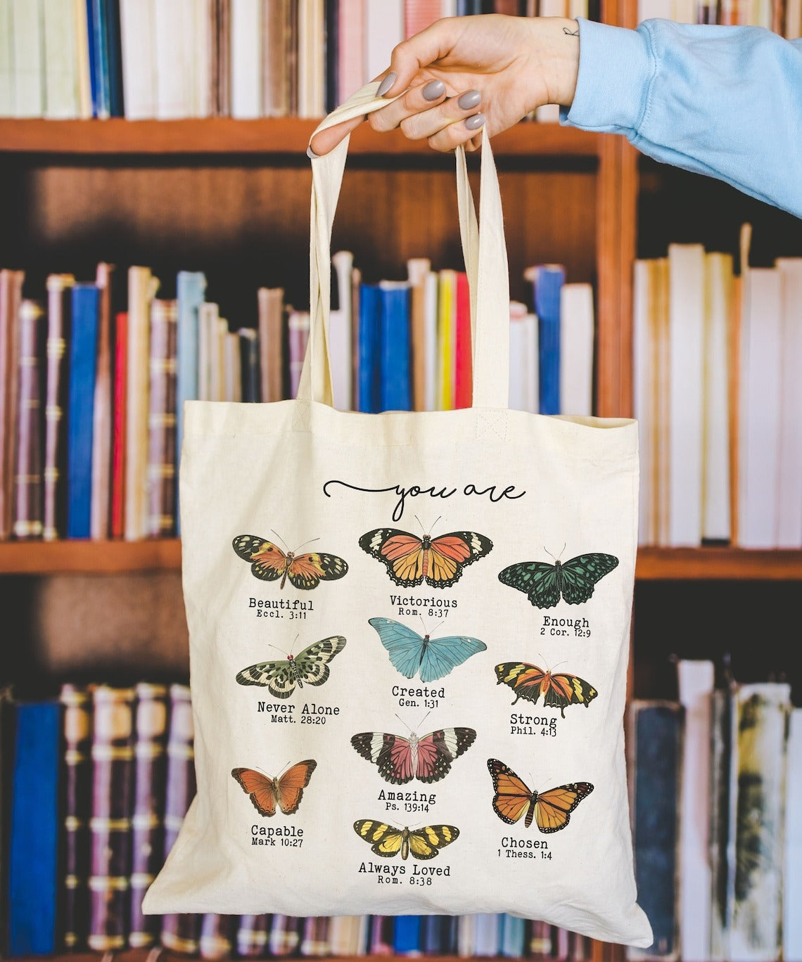 Christian Tote Bag, Faith Tote Bag, Bible Verse Canvas Tote Bag, Bible Verse Scripture, Gift Religious